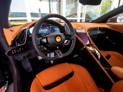 2023 Ferrari Roma Standard 3.9 Litres V8 Twin Turbo Petrol Engine Grey Tan Coupe Carbon Fiber