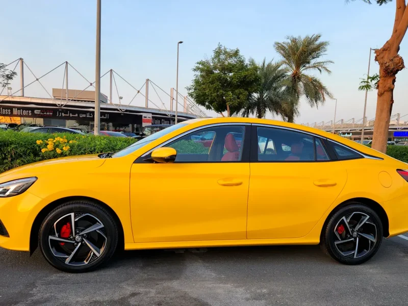 2023 MG GT Turbo 1.5L turbocharged 4 Cylinders Petrol Engine Yellow Black Sedan GCC Specs