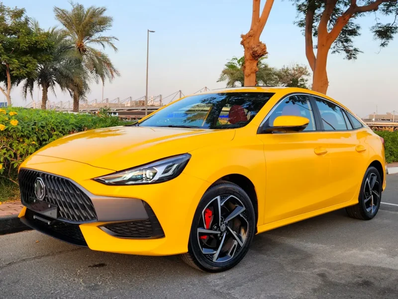 2023 MG GT Turbo 1.5L turbocharged 4 Cylinders Petrol Engine Yellow Black Sedan GCC Specs