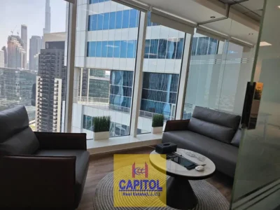 1,127 sqft WELL FURNISHED OFFICE WITH 4 GLASS PARTITION AVAILABLE FOR RENT IN BUSINESS BAY