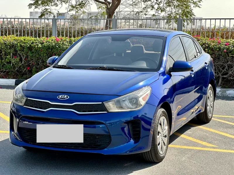 2021 Kia Rio EX 4 Cylinders Petrol Engine Blue Black Sedan GCC Specs Excellent Condition