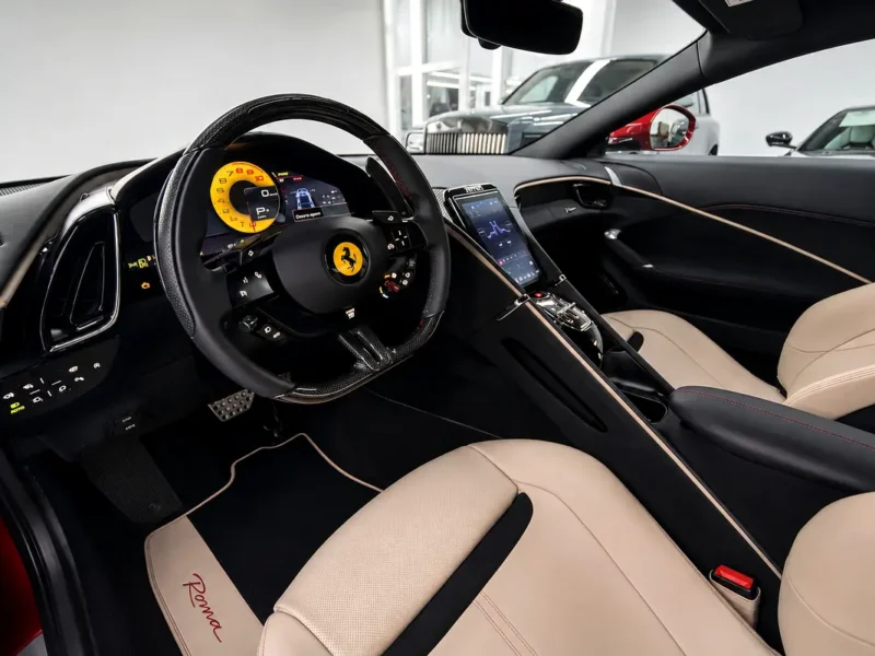 2023 Ferrari Roma Standard 3.9 Litres V8 Twin Turbo Petrol Engine Red White Coupe Japanese Specs