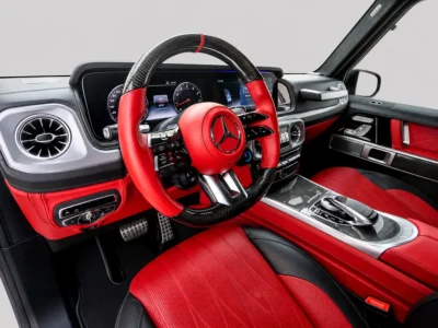 2020 Mercedes-Benz G-Class G 63 AMG 4.0 Litres V8 Biturbo Petrol Engine White Red SUV
