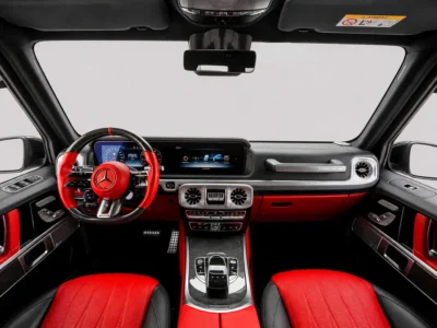 2020 Mercedes-Benz G-Class G 63 AMG 4.0 Litres V8 Biturbo Petrol Engine White Red SUV