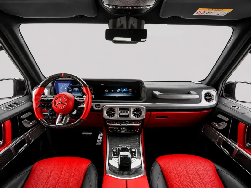2020 Mercedes-Benz G-Class G 63 AMG 4.0 Litres V8 Biturbo Petrol Engine White Red SUV