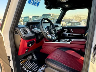 2021 Mercedes-Benz G-Class G 63 AMG 4.0L V8 Biturbo Petrol Engine White Red SUV Mint Condition