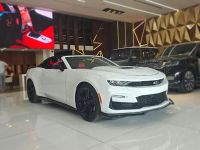 2024 Chevrolet Camaro SS 6.2 Litres 8 Cylinders Petrol Engine White Red Convertible US Specs