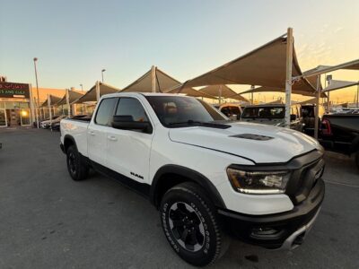 2020 RAM 1500 Rebel Crew Cab 5.7 Litres 8 Cylinders Petrol Engine White Black Pickup Truck US Specs