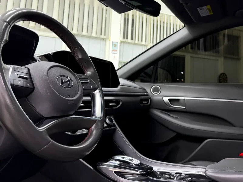 2020 Hyundai Sonata Premium 1.6 Litres Turbo 4 Cylinders Petrol Engine Yellow Black Sedan US Specs