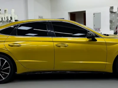 2020 Hyundai Sonata Premium 1.6 Litres Turbo 4 Cylinders Petrol Engine Yellow Black Sedan US Specs