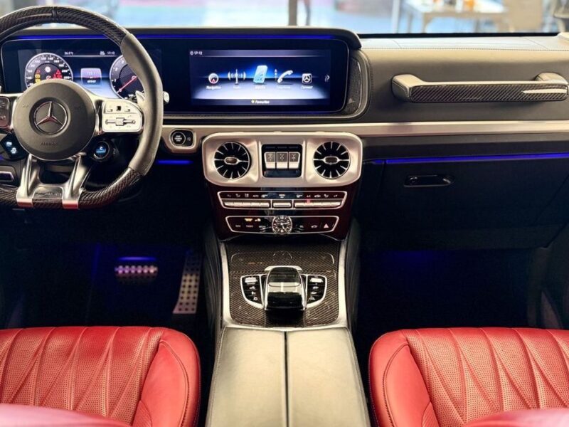 2022 Mercedes-Benz G 63 AMG 4.0L V8 Bi-Turbo Engine White Red SUV GCC Double Night Package