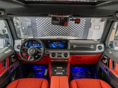 2025 Mercedes-Benz G 63 AMG STD 4.0L V8 Turbo Petrol Engine White Red SUV Japanese Specs