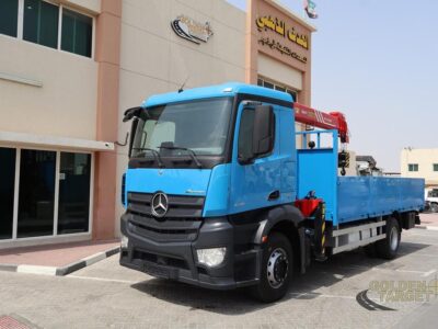 2017 Mercedes Antos 1830 4x2 SANY PALFINGER SPS16000BF (7 Ton) Crane 6 Cylinder Blue