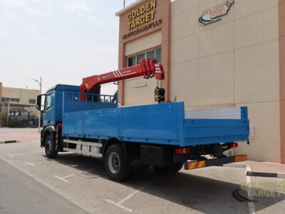 2017 Mercedes Antos 1830 4x2 SANY PALFINGER SPS16000BF (7 Ton) Crane 6 Cylinder Blue