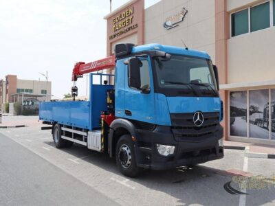 2017 Mercedes Antos 1830 4x2 SANY PALFINGER SPS16000BF (7 Ton) Crane 6 Cylinder Blue