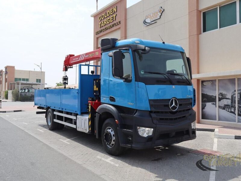 2017 Mercedes Antos 1830 4x2 SANY PALFINGER SPS16000BF (7 Ton) Crane 6 Cylinder Blue