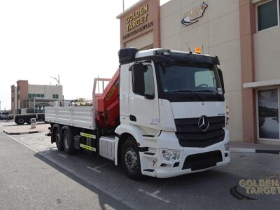 2016 Mercedes Antos 2543 6x2 PALFINGER PK32080DF 6 Cylinder White Automatic