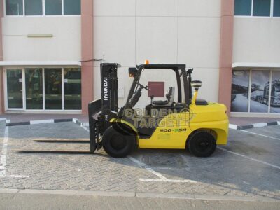 2014 Hyundai 50D-9SA Diesel Forklift 4 Cylinder; Hyundai Diesel Engine Yellow