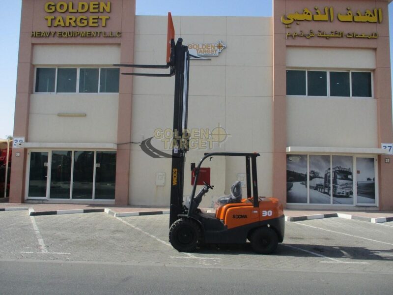 2025 NEW SOCMA HNF-30 Forklift Orange 4 Cylinder Diesel Engine