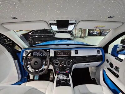 2024 Rolls Royce Cullinan Black Badge 6.75-liter Twin-Turbocharged V12 Engine Blue White SUV
