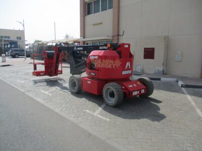 2024 Hered HA14JE Electric Articulating Boom Lift Red Electric