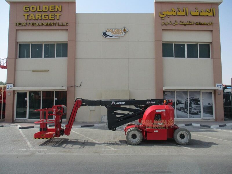 2024 Hered HA14JE Electric Articulating Boom Lift Red Electric