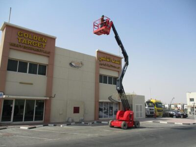 2024 Hered HA14JE Electric Articulating Boom Lift Red Electric
