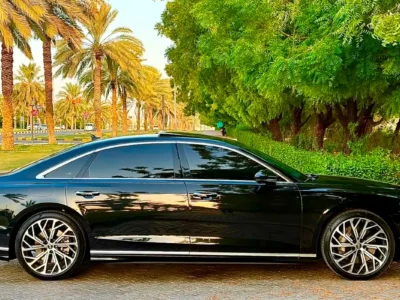 2022 Audi A8 L 55 TFSI quattro 6-cylinder Turbocharged Petrol Engine Black Beige Sedan GCC Specs