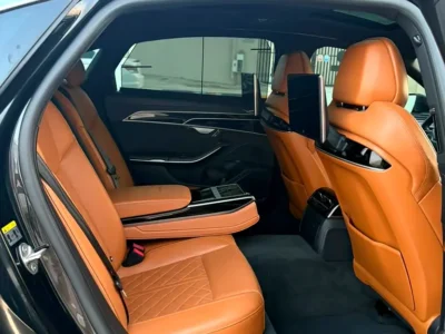 2022 Audi A8 L 55 TFSI quattro 6-cylinder Turbocharged Petrol Engine Black Beige Sedan GCC Specs