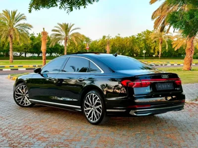 2022 Audi A8 L 55 TFSI quattro 6-cylinder Turbocharged Petrol Engine Black Beige Sedan GCC Specs
