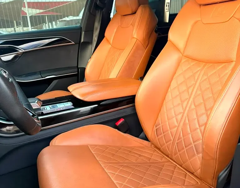 2022 Audi A8 L 55 TFSI quattro 6-cylinder Turbocharged Petrol Engine Black Beige Sedan GCC Specs
