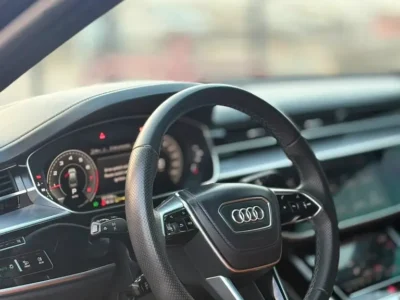 2022 Audi A8 L 55 TFSI quattro 6-cylinder Turbocharged Petrol Engine Black Beige Sedan GCC Specs