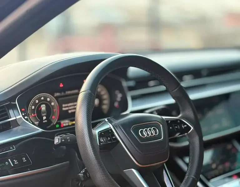 2022 Audi A8 L 55 TFSI quattro 6-cylinder Turbocharged Petrol Engine Black Beige Sedan GCC Specs