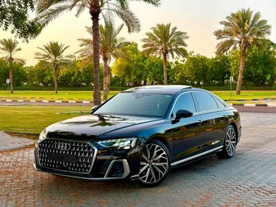 2022 Audi A8 L 55 TFSI quattro 6-cylinder Turbocharged Petrol Engine Black Beige Sedan GCC Specs