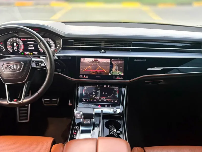 2022 Audi A8 L 55 TFSI quattro 6-cylinder Turbocharged Petrol Engine Black Beige Sedan GCC Specs