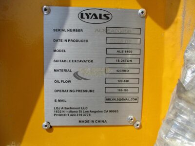 2025 Lyals ALS1400 Hydraulic Breaker Fits16-21 ton Excavator