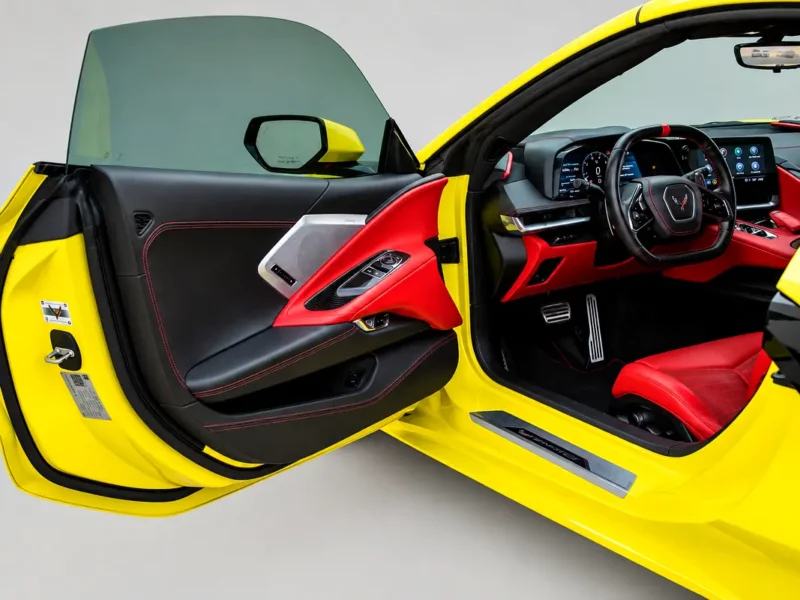 2022 Chevrolet Corvette Stingray 3LT 8 Cylinders Petrol Engine Yellow Red Sports Car GCC Specs
