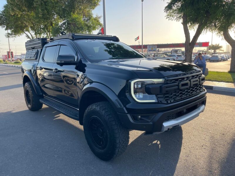 2024 Ford Ranger Raptor 3.0-liter twin-turbocharged EcoBoost V6 Engine Black Pickup Camping Truck