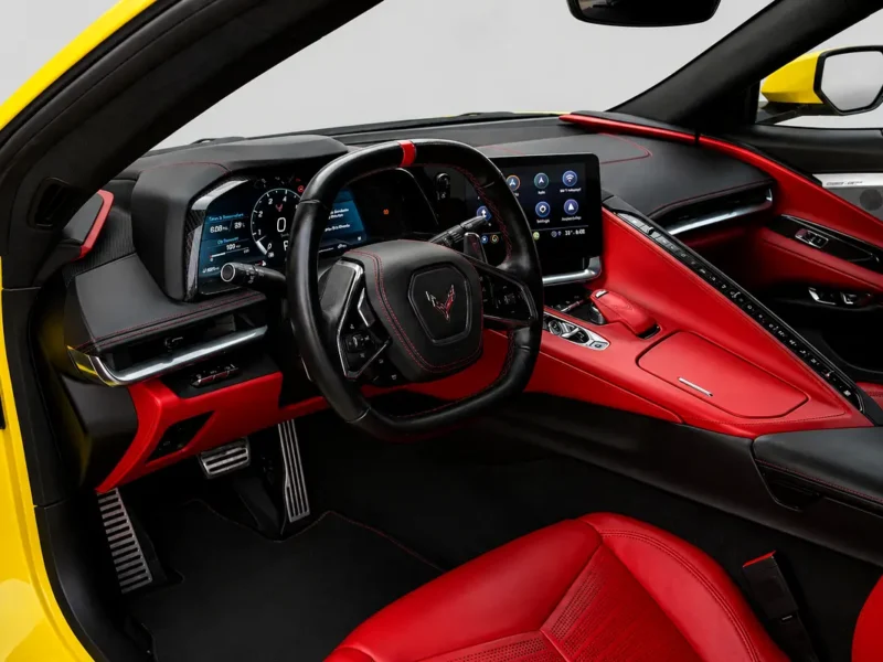 2022 Chevrolet Corvette Stingray 3LT 8 Cylinders Petrol Engine Yellow Red Sports Car GCC Specs