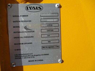 2025 Lyals LYP20 Demolition Pulverizer