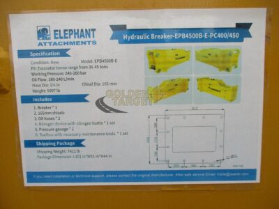 2024 Elephant EPB4500B-E Hydraulic Breaker Fits 36 &ndash; 45 ton Excavators