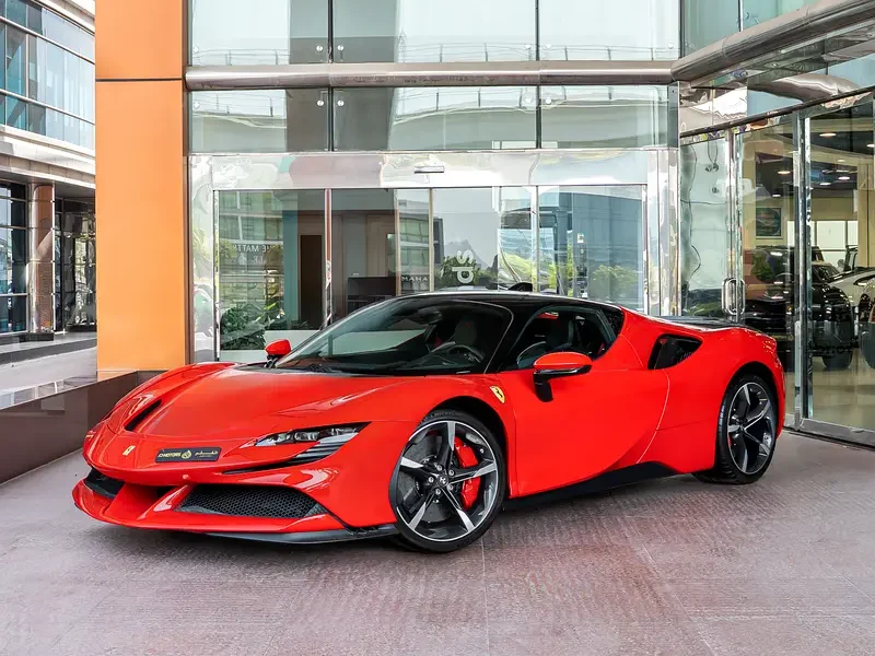 2021 FERRARI SF90 STRADLE ASSETTO FIORANO 8 Cylinders Hybrid Engine Red Black Coupe Automatic