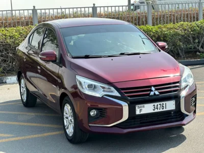 2023 Mitsubishi Attrage GLX Top Line 4 Cylinders Petrol Engine Red Beige Sedan GCC Specs