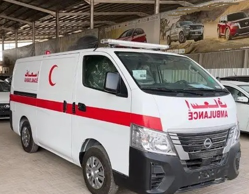 2023 Nissan Urvan Ambulance 2.5 Litres 4 Cylinders Petrol Engine White Grey Van GCC Specs