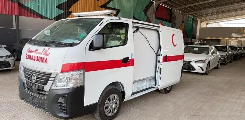 2023 Nissan Urvan Ambulance 2.5 Litres 4 Cylinders Petrol Engine White Grey Van GCC Specs