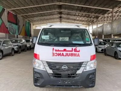 2023 Nissan Urvan Ambulance 2.5 Litres 4 Cylinders Petrol Engine White Grey Van GCC Specs
