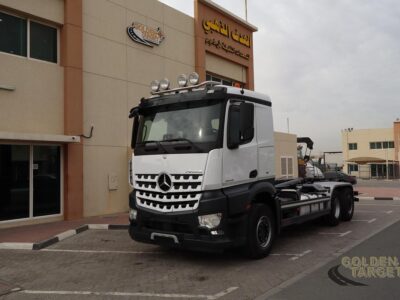 2017 Mercedes Arocs 2545 6x2 Hook Loader 6 Cylinder Diesel Engine Automatic White