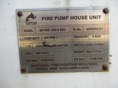2021 NAFFCO NF-PHC300-8EDJ FIRE PUMP HOUSE UNIT 4 Cylinder Engine