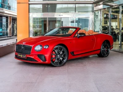 2023 Bentley Continental GTC S 8 Cylinders Petrol Engine Red Tan Soft Top Convertible Automatic