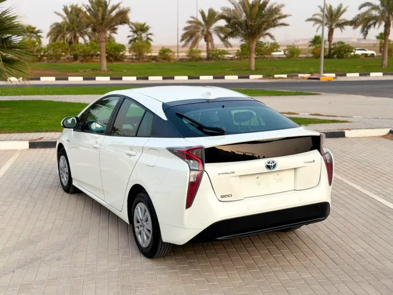 2017 Toyota Prius Eco 4 Cylinders Hybrid Engine White Black Hatchback Extremely Fuel Efficient